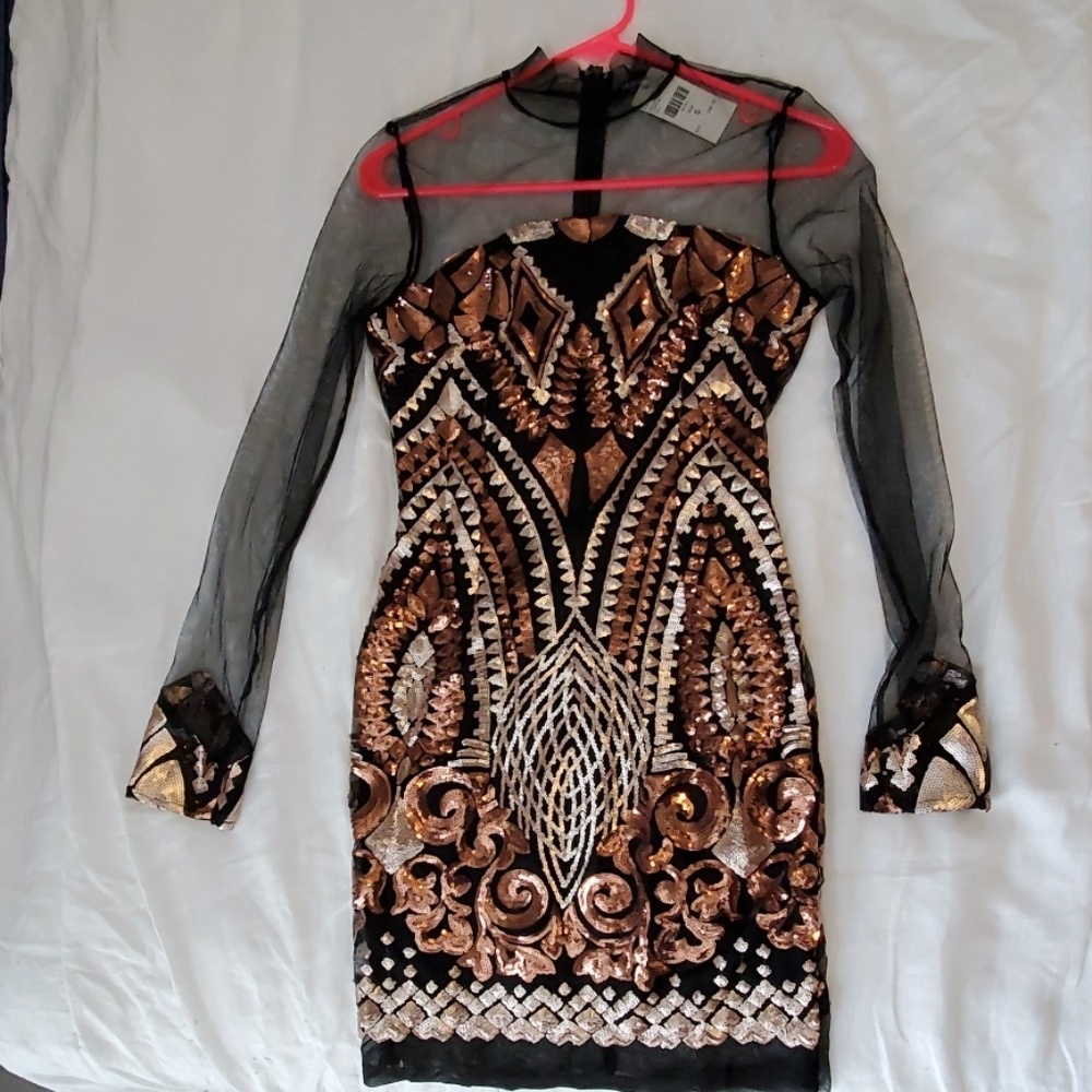 Mesh and Sequins Dress